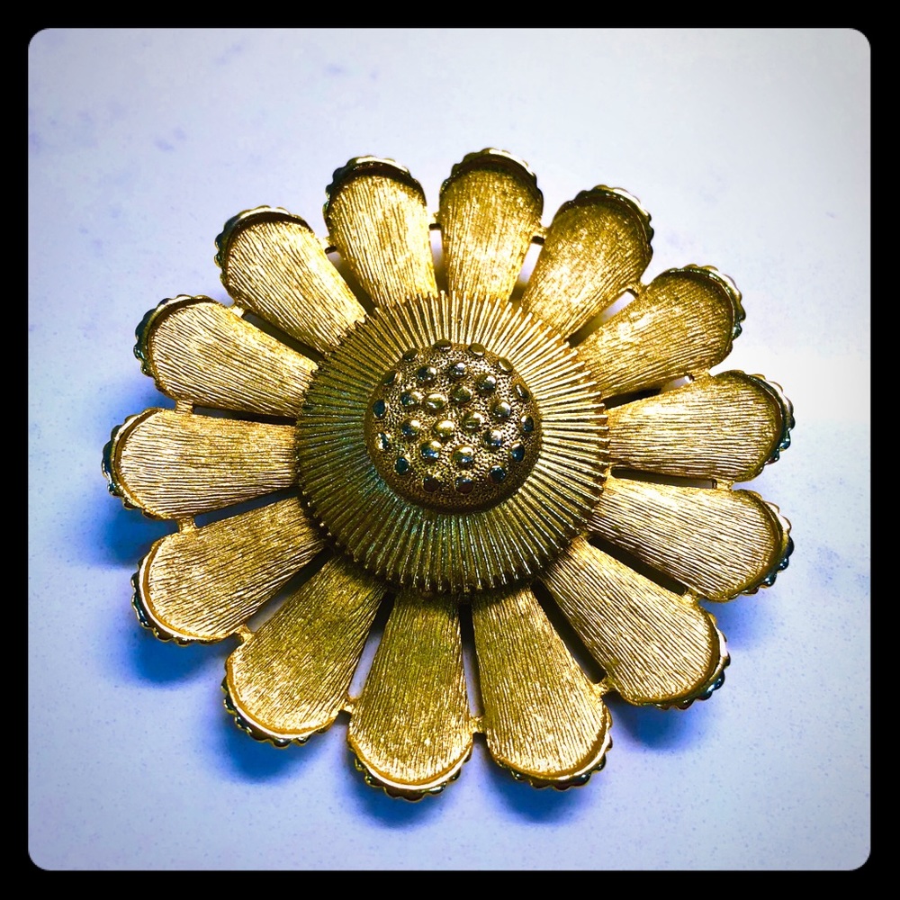 Huge Sarah Cov Coventry Mod Sunflower Pin Flower